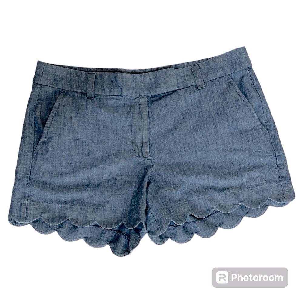 J. Crew chambray shorts with scalloped hem size 8 - Picture 4 of 8
